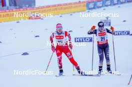 14.01.2024, Oberstdorf, Germany (GER): Annalena Slamik (AUT), Sana Azegami (JPN), (l-r)  - FIS world cup nordic combined women, compact HS106/5km, Oberstdorf (GER). www.nordicfocus.com. © Volk/NordicFocus. Every downloaded picture is fee-liable.