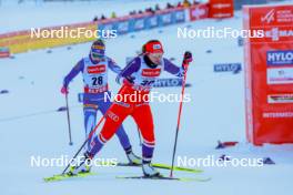 14.01.2024, Oberstdorf, Germany (GER): Heta Hirvonen (FIN), Tereza Koldovska (CZE), (l-r)  - FIS world cup nordic combined women, compact HS106/5km, Oberstdorf (GER). www.nordicfocus.com. © Volk/NordicFocus. Every downloaded picture is fee-liable.