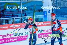 14.01.2024, Oberstdorf, Germany (GER): Anne Haeckel (GER), Ronja Loh (GER), (l-r)  - FIS world cup nordic combined women, compact HS106/5km, Oberstdorf (GER). www.nordicfocus.com. © Volk/NordicFocus. Every downloaded picture is fee-liable.