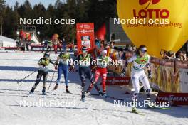 28.01.2024, Schonach, Germany (GER): Sana Azegami (JPN), Alexa Brabec (USA), Veronica Gianmoena (ITA), Joanna Kil (POL), Marte Leinan Lund (NOR), (l-r)  - FIS world cup nordic combined women, individual gundersen HS100/8km, Schonach (GER). www.nordicfocus.com. © Volk/NordicFocus. Every downloaded picture is fee-liable.