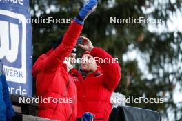 28.01.2024, Schonach, Germany (GER): Norwegian Coaches Truls Johansen (NOR) and Thomas Kjelbotn (NOR)  - FIS world cup nordic combined women, individual gundersen HS100/8km, Schonach (GER). www.nordicfocus.com. © Volk/NordicFocus. Every downloaded picture is fee-liable.