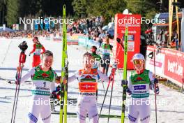 28.01.2024, Schonach, Germany (GER): Hanna Midtsundstad (NOR), Claudia Purker (AUT), Anne Haeckel (GER), (l-r)  - FIS world cup nordic combined women, individual gundersen HS100/8km, Schonach (GER). www.nordicfocus.com. © Volk/NordicFocus. Every downloaded picture is fee-liable.