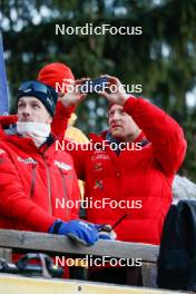 28.01.2024, Schonach, Germany (GER): Norwegian Coaches Truls Johansen (NOR) and Thomas Kjelbotn (NOR)  - FIS world cup nordic combined women, individual gundersen HS100/8km, Schonach (GER). www.nordicfocus.com. © Volk/NordicFocus. Every downloaded picture is fee-liable.