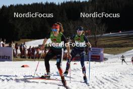 28.01.2024, Schonach, Germany (GER): Nathalie Armbruster (GER), Lena Brocard (FRA), (l-r)  - FIS world cup nordic combined women, individual gundersen HS100/8km, Schonach (GER). www.nordicfocus.com. © Volk/NordicFocus. Every downloaded picture is fee-liable.