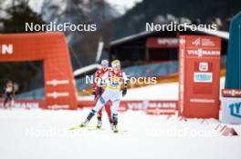 02.02.2024, Seefeld, Austria (AUT): Lisa Hirner (AUT), Gyda Westvold Hansen (NOR), (l-r)  - FIS world cup nordic combined women, individual gundersen HS109/5km, Seefeld (AUT). www.nordicfocus.com. © Modica/NordicFocus. Every downloaded picture is fee-liable.