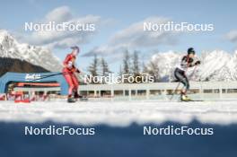 03.02.2024, Seefeld, Austria (AUT): Alexa Brabec (USA), Anju Nakamura (JPN), (l-r)  - FIS world cup nordic combined women, individual gundersen HS109/5km, Seefeld (AUT). www.nordicfocus.com. © Modica/NordicFocus. Every downloaded picture is fee-liable.