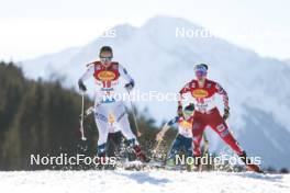 03.02.2024, Seefeld, Austria (AUT): Hanna Midtsundstad (NOR), Claudia Purker (AUT), (l-r)  - FIS world cup nordic combined women, individual gundersen HS109/5km, Seefeld (AUT). www.nordicfocus.com. © Modica/NordicFocus. Every downloaded picture is fee-liable.