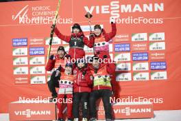 10.02.2024, Otepaeae, Estonia (EST): Haruka Kasai (JPN) celebrates with team Japan - FIS world cup nordic combined women, individual gundersen HS97/5km, Otepaeae (EST). www.nordicfocus.com. © Authamayou/NordicFocus. Every downloaded picture is fee-liable.