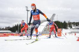 09.03.2024, Oslo, Norway (NOR): Annika Malacinski (USA), Ronja Loh (GER), Annalena Slamik (AUT), (l-r)  - FIS world cup nordic combined women, individual gundersen HS106/5km, Oslo (NOR). www.nordicfocus.com. © Thibaut/NordicFocus. Every downloaded picture is fee-liable.