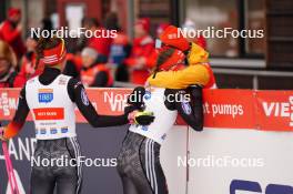 17.03.2024, Trondheim, Norway (NOR): Nathalie Armbruster (GER), Jenny Nowak (GER), (l-r)  - FIS world cup nordic combined women, individual gundersen HS100/5km, Trondheim (NOR). www.nordicfocus.com. © Thibaut/NordicFocus. Every downloaded picture is fee-liable.
