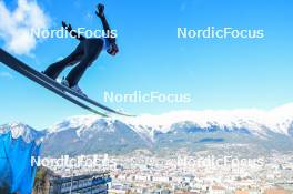 03.01.2024, Innsbruck, Austria (AUT): Karl Geiger (GER) - FIS world cup ski jumping men, four hills tournament, individual HS130, Innsbruck (AUT). www.nordicfocus.com. © Reichert/NordicFocus. Every downloaded picture is fee-liable.