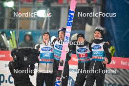 06.01.2024, Bischofshofen, Austria (AUT): Junshiro Kobayashi (JPN), Ryoyu Kobayashi (JPN), Ren Nikaido (JPN), Taku Takeuchi (JPN), (l-r) - FIS world cup ski jumping men, four hills tournament, individual HS142, Bischofshofen (AUT). www.nordicfocus.com. © Reichert/NordicFocus. Every downloaded picture is fee-liable.