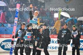 06.01.2024, Bischofshofen, Austria (AUT): Taku Takeuchi (JPN), Ren Nikaido (JPN), Ryoyu Kobayashi (JPN), (l-r) - FIS world cup ski jumping men, four hills tournament, individual HS142, Bischofshofen (AUT). www.nordicfocus.com. © Reichert/NordicFocus. Every downloaded picture is fee-liable.