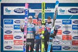 06.01.2024, Bischofshofen, Austria (AUT): Ryoyu Kobayashi (JPN), Stefan Kraft (AUT), Anze Lanisek (SLO), (l-r) - FIS world cup ski jumping men, four hills tournament, individual HS142, Bischofshofen (AUT). www.nordicfocus.com. © Reichert/NordicFocus. Every downloaded picture is fee-liable.