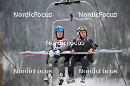14.01.2024, Wisla, Poland (POL): Artti Aigro (EST), Remo Imhof (SUI), (l-r) - FIS world cup ski jumping men, individual HS140, Wisla (POL). www.nordicfocus.com. © Reichert/NordicFocus. Every downloaded picture is fee-liable.