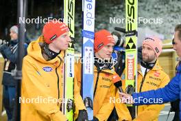 14.01.2024, Wisla, Poland (POL): Karl Geiger (GER), Stephan Leyhe (GER), Pius Paschke (GER), (l-r) - FIS world cup ski jumping men, individual HS140, Wisla (POL). www.nordicfocus.com. © Reichert/NordicFocus. Every downloaded picture is fee-liable.