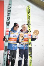 13.01.2024, Wisla, Poland (POL): Halvor Egner Granerud (NOR), Johann Andre Forfang (NOR), (l-r) - FIS world cup ski jumping men, super team HS140, Wisla (POL). www.nordicfocus.com. © Reichert/NordicFocus. Every downloaded picture is fee-liable.