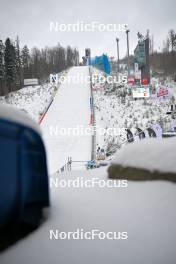 12.01.2024, Wisla, Poland (POL): venue: stadium, tower, snow, stands - FIS world cup ski jumping men, training, Wisla (POL). www.nordicfocus.com. © Reichert/NordicFocus. Every downloaded picture is fee-liable.