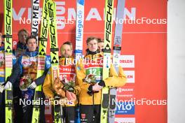 20.01.2024, Zakopane, Poland (POL): Pius Paschke (GER), Karl Geiger (GER), Stephan Leyhe (GER), Andreas Wellinger (GER), (l-r) - FIS world cup ski jumping men, team HS140, Zakopane (POL). www.nordicfocus.com. © Reichert/NordicFocus. Every downloaded picture is fee-liable.