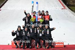 24.02.2024, Oberstdorf, Germany (GER): Domen Prevc (SLO), Peter Prevc (SLO), Timi Zajc (SLO), Zak Mogel (SLO), Lovro Kos (SLO), (l-r) - FIS world cup ski jumping men, individual HS235, Oberstdorf (GER). www.nordicfocus.com. © Reichert/NordicFocus. Every downloaded picture is fee-liable