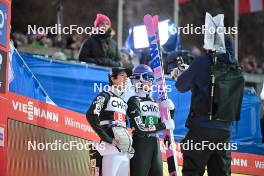 23.02.2024, Oberstdorf, Germany (GER): Ren Nikaido (JPN), Ryoyu Kobayashi (JPN), (l-r)  - FIS world cup ski jumping men, super team HS235, Oberstdorf (GER). www.nordicfocus.com. © Reichert/NordicFocus. Every downloaded picture is fee-liable