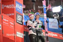 23.02.2024, Oberstdorf, Germany (GER): Kristoffer Eriksen Sundal (NOR), Johann Andre Forfang (NOR), (l-r)  - FIS world cup ski jumping men, super team HS235, Oberstdorf (GER). www.nordicfocus.com. © Reichert/NordicFocus. Every downloaded picture is fee-liable