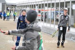 22.02.2024, Oberstdorf, Germany (GER): Giovanni Bresadola (ITA), Alex Insam (ITA), (l-r) - FIS world cup ski jumping men, training, Oberstdorf (GER). www.nordicfocus.com. © Reichert/NordicFocus. Every downloaded picture is fee-liable