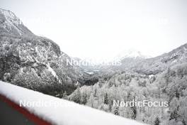 23.02.2024, Oberstdorf, Germany (GER): feature: Heini-Klopfer-Skiflug Schanze, mountain view - FIS world cup ski jumping men, training, Oberstdorf (GER). www.nordicfocus.com. © Reichert/NordicFocus. Every downloaded picture is fee-liable