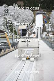 23.02.2024, Oberstdorf, Germany (GER): feature: snow blower, inrun - FIS world cup ski jumping men, training, Oberstdorf (GER). www.nordicfocus.com. © Reichert/NordicFocus. Every downloaded picture is fee-liable
