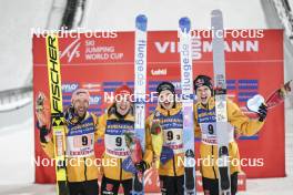 02.03.2024, Lahti, Finland (FIN): Pius Paschke (GER), Stephan Leyhe (GER), Philipp Raimund (GER), Andreas Wellinger (GER), (l-r)  - FIS world cup ski jumping men, team HS130, Lahti (FIN). www.nordicfocus.com. © Thibaut/NordicFocus. Every downloaded picture is fee-liable.