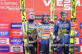 09.03.2024, Oslo, Norway (NOR): Roman Koudelka (CZE), Stefan Kraft (AUT), Jan Hoerl (AUT), (l-r) - FIS world cup ski jumping men, individual HS134, Oslo (NOR). www.nordicfocus.com. © Thibaut/NordicFocus. Every downloaded picture is fee-liable.
