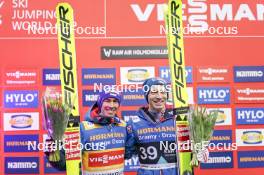09.03.2024, Oslo, Norway (NOR): Stefan Kraft (AUT), Jan Hoerl (AUT), (l-r)  - FIS world cup ski jumping men, individual HS134, Oslo (NOR). www.nordicfocus.com. © Thibaut/NordicFocus. Every downloaded picture is fee-liable.
