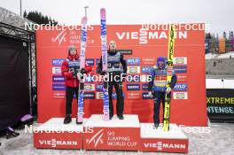 10.03.2024, Oslo, Norway (NOR): Ryoyu Kobayashi (JPN), Johann Andre Forfang (NOR), Stefan Kraft (AUT), (l-r) - FIS world cup ski jumping men, individual HS134, Oslo (NOR). www.nordicfocus.com. © Thibaut/NordicFocus. Every downloaded picture is fee-liable.