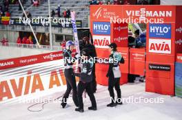 12.03.2024, Trondheim, Norway (NOR): Ryoyu Kobayashi (JPN), Junshiro Kobayashi (JPN), Ren Nikaido (JPN), (l-r)  - FIS world cup ski jumping men, individual HS100, Trondheim (NOR). www.nordicfocus.com. © Thibaut/NordicFocus. Every downloaded picture is fee-liable.