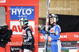 13.03.2024, Trondheim, Norway (NOR): Anze Lanisek (SLO), Peter Prevc (SLO), (l-r)  - FIS world cup ski jumping men, individual HS140, Trondheim (NOR). www.nordicfocus.com. © Thibaut/NordicFocus. Every downloaded picture is fee-liable.