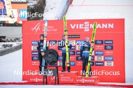 17.03.2024, Vikersund, Norway (NOR): Domen Prevc (SLO), Stefan Kraft (AUT), Daniel Huber (AUT), (l-r) - FIS world cup ski flying men, individual HS240, Vikersund (NOR). www.nordicfocus.com. © Authamayou/NordicFocus. Every downloaded picture is fee-liable.