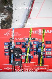 17.03.2024, Vikersund, Norway (NOR): Domen Prevc (SLO), Stefan Kraft (AUT), Daniel Huber (AUT), (l-r) - FIS world cup ski flying men, individual HS240, Vikersund (NOR). www.nordicfocus.com. © Authamayou/NordicFocus. Every downloaded picture is fee-liable.