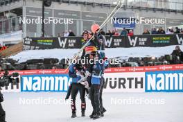 17.03.2024, Vikersund, Norway (NOR): Stefan Kraft (AUT), Daniel Huber (AUT), (l-r) - FIS world cup ski flying men, individual HS240, Vikersund (NOR). www.nordicfocus.com. © Authamayou/NordicFocus. Every downloaded picture is fee-liable.
