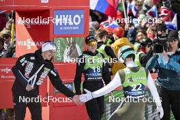 24.03.2024, Planica, Slovenia (SLO): Lovro Kos (SLO), Anze Lanisek (SLO), (l-r) - FIS world cup ski flying men, individual HS240, Planica (SLO). www.nordicfocus.com. © Reichert/NordicFocus. Every downloaded picture is fee-liable.