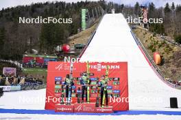 24.03.2024, Planica, Slovenia (SLO): Domen Prevc (SLO), Daniel Huber (AUT), Aleksander Zniszczol (POL), (l-r) - FIS world cup ski flying men, individual HS240, Planica (SLO). www.nordicfocus.com. © Reichert/NordicFocus. Every downloaded picture is fee-liable.