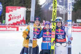 27.01.2024, Bad Mitterndorf, Germany (GER): Andreas Wellinger (GER), Stefan Kraft (AUT), Timi Zajc (SLO), +G+ - FIS world championships ski flying men, individual HS235, Bad Mitterndorf (GER). www.nordicfocus.com. © Thibaut/NordicFocus. Every downloaded picture is fee-liable.