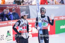 28.01.2024, Bad Mitterndorf, Germany (GER): Ren Nikaido (JPN), Naoki Nakamura (JPN), (l-r)  - FIS world championships ski flying men, team HS235, Bad Mitterndorf (GER). www.nordicfocus.com. © Thibaut/NordicFocus. Every downloaded picture is fee-liable.