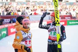 28.01.2024, Bad Mitterndorf, Germany (GER): Pius Paschke (GER), Karl Geiger (GER), (l-r)  - FIS world championships ski flying men, team HS235, Bad Mitterndorf (GER). www.nordicfocus.com. © Thibaut/NordicFocus. Every downloaded picture is fee-liable.