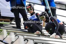 01.01.2024, Oberstdorf, Germany (GER): Sina Kiechle (GER), Agnes Reisch (GER), (l-r) - FIS world cup ski jumping women, individual HS137, Oberstdorf (GER). www.nordicfocus.com. © Manzoni/NordicFocus. Every downloaded picture is fee-liable
