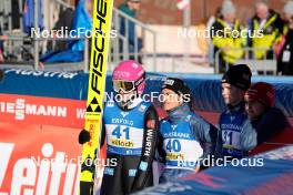 03.01.2024, Villach, Austria (AUT): Anna Rupprecht (GER), Luisa Goerlich (GER), Pauline Hessler (GER), (l-r)  - FIS world cup ski jumping women, individual HS98, Villach (AUT). www.nordicfocus.com. © Barbieri/NordicFocus. Every downloaded picture is fee-liable.