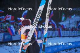 27.01.2024, Ljubno, Slovenia (SLO): Nika Prevc (SLO), Alexandria Loutitt (CAN), (l-r)  - FIS world cup ski jumping women, individual HS94, Ljubno (SLO). www.nordicfocus.com. © Barbieri/NordicFocus. Every downloaded picture is fee-liable.