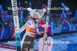 27.01.2024, Ljubno, Slovenia (SLO): Nika Prevc (SLO), Eva Pinkelnig (AUT), (l-r)  - FIS world cup ski jumping women, individual HS94, Ljubno (SLO). www.nordicfocus.com. © Barbieri/NordicFocus. Every downloaded picture is fee-liable.