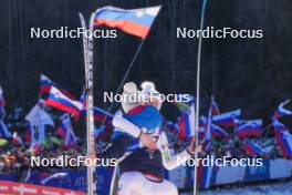 28.01.2024, Ljubno, Slovenia (SLO): Nika Prevc (SLO), Eva Pinkelnig (AUT), (l-r)  - FIS world cup ski jumping women, individual HS94, Ljubno (SLO). www.nordicfocus.com. © Barbieri/NordicFocus. Every downloaded picture is fee-liable.