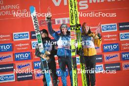 03.02.2024, Willingen, Germany (GER): Sara Takanashi (JPN), Jacqueline Seifriedsberger (AUT), Katharina Schmid (GER), (l-r) - FIS world cup ski jumping women, individual HS147, Willingen (GER). www.nordicfocus.com. © Reichert/NordicFocus. Every downloaded picture is fee-liable