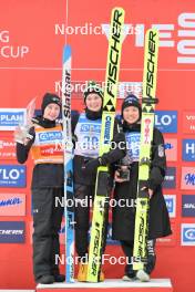 04.02.2024, Willingen, Germany (GER): Nika Prevc (SLO), Silje Opseth (NOR), Yuki Ito (JPN), (l-r) - FIS world cup ski jumping women, individual HS147, Willingen (GER). www.nordicfocus.com. © Reichert/NordicFocus. Every downloaded picture is fee-liable